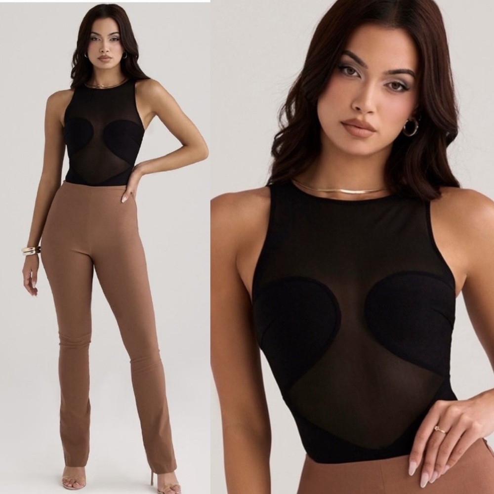 House of CBโ โChiaraโ Black Sleeveless Bandage Bodysuit NWOT size L